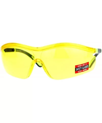 Yellow HD Lens Adjustable Arm UV Protection Rimless Warp Safety Glasses - Yellow - CG128UNM0UD $7.42 Rimless