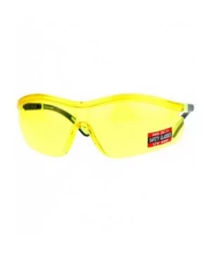 Yellow HD Lens Adjustable Arm UV Protection Rimless Warp Safety Glasses - Yellow - CG128UNM0UD $7.42 Rimless