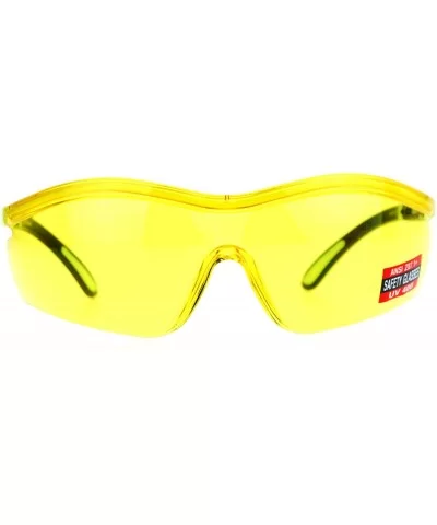 Yellow HD Lens Adjustable Arm UV Protection Rimless Warp Safety Glasses - Yellow - CG128UNM0UD $7.42 Rimless