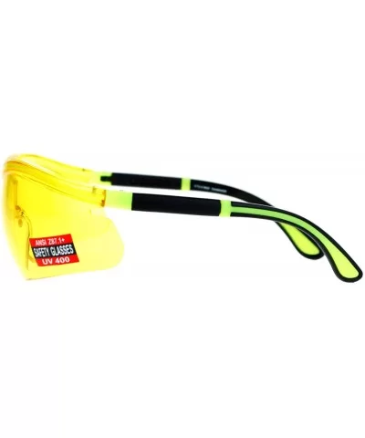 Yellow HD Lens Adjustable Arm UV Protection Rimless Warp Safety Glasses - Yellow - CG128UNM0UD $7.42 Rimless