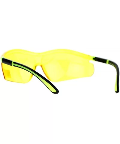 Yellow HD Lens Adjustable Arm UV Protection Rimless Warp Safety Glasses - Yellow - CG128UNM0UD $7.42 Rimless