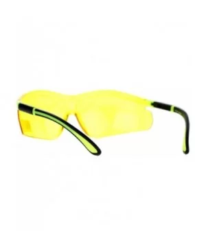 Yellow HD Lens Adjustable Arm UV Protection Rimless Warp Safety Glasses - Yellow - CG128UNM0UD $7.42 Rimless