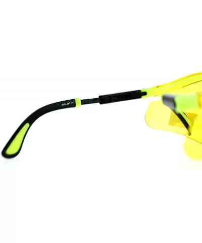 Yellow HD Lens Adjustable Arm UV Protection Rimless Warp Safety Glasses - Yellow - CG128UNM0UD $7.42 Rimless