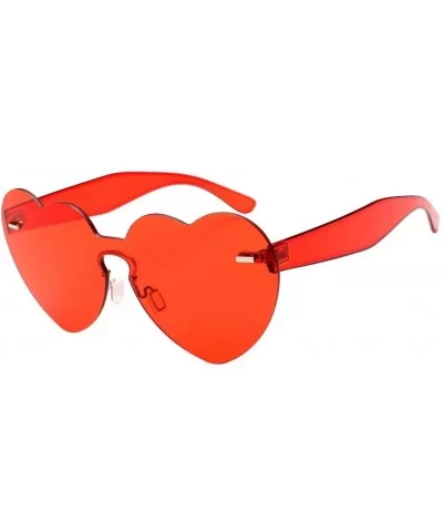 Frames Women Fashion Heart-Shaped Shades Sunglasses Integrated UV Candy Colored Glasses(E) - E - CO195Q2Y8CS $9.89 Cat Eye