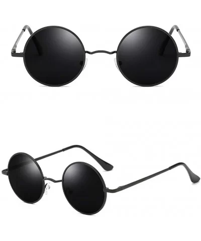 Fashion Round Sunglasses-Polarized Retro Shade Glasses-Sturdy Metal Frame - A - C81905Y8SWL $20.86 Sport