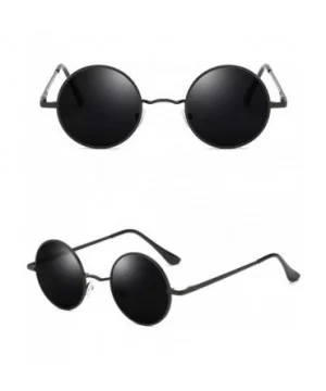 Fashion Round Sunglasses-Polarized Retro Shade Glasses-Sturdy Metal Frame - A - C81905Y8SWL $20.86 Sport