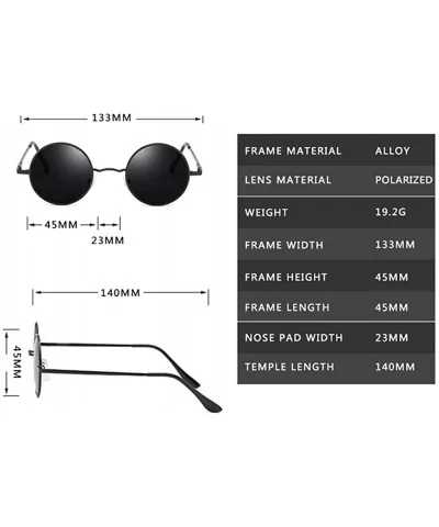 Fashion Round Sunglasses-Polarized Retro Shade Glasses-Sturdy Metal Frame - A - C81905Y8SWL $20.86 Sport