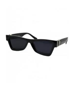 Womens Designer Style Sunglasses Thick Triangular Frame Modern Shades - Black (Black) - C818XDYMR0N $6.69 Rectangular