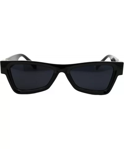 Womens Designer Style Sunglasses Thick Triangular Frame Modern Shades - Black (Black) - C818XDYMR0N $6.69 Rectangular