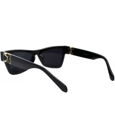 Womens Designer Style Sunglasses Thick Triangular Frame Modern Shades - Black (Black) - C818XDYMR0N $6.69 Rectangular