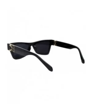 Womens Designer Style Sunglasses Thick Triangular Frame Modern Shades - Black (Black) - C818XDYMR0N $6.69 Rectangular