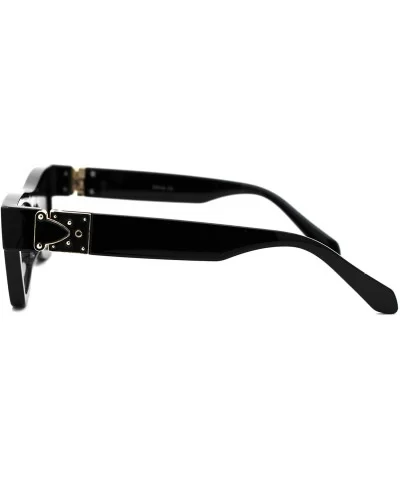 Womens Designer Style Sunglasses Thick Triangular Frame Modern Shades - Black (Black) - C818XDYMR0N $6.69 Rectangular