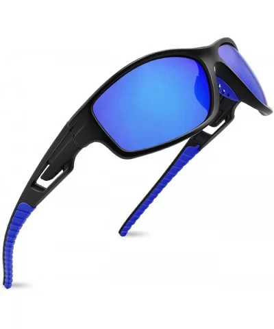 HD Polarized Sports Sunglasses for Men Women FDA 2 Pack CS-MJ8013 - Red+blue - CG18ZLHAURO $9.38 Sport