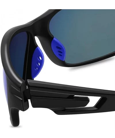 HD Polarized Sports Sunglasses for Men Women FDA 2 Pack CS-MJ8013 - Red+blue - CG18ZLHAURO $9.38 Sport