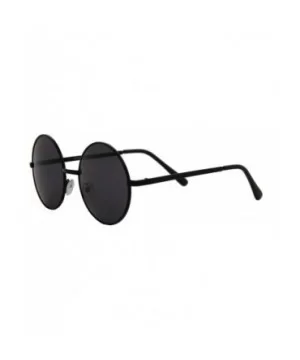 Small Round Sunglasses Men Women Metal Circle Classic Vintage Stylish - Black Metal Frame / Black Lens - CC18REWTKWZ $7.10 Sport