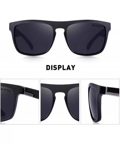 Vintage Polarized Sunglasses for Women&Men 100% UV Protection Fashion Square Oversized Sunglasses - Black - CS18T8IN799 $9.79...