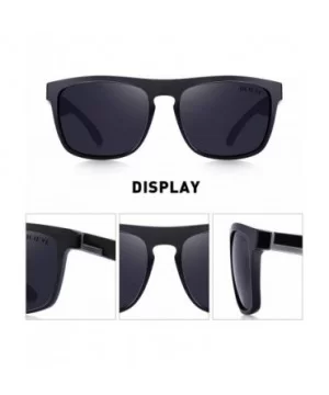 Vintage Polarized Sunglasses for Women&Men 100% UV Protection Fashion Square Oversized Sunglasses - Black - CS18T8IN799 $9.79...