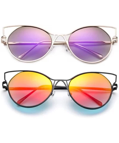 Kyra Oversized Round Loop Design Hoops Fashion Sunglasses for Women - CZ182H0G82I $14.99 Oversized