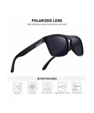 Vintage Polarized Sunglasses for Women&Men 100% UV Protection Fashion Square Oversized Sunglasses - Black - CS18T8IN799 $9.79...