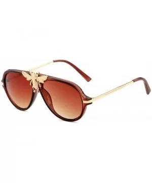 Women Vintage Sunglasses Oversized Resin lens Sun glasses UV400 - Brown - CM18NSEHAGA $6.35 Rectangular