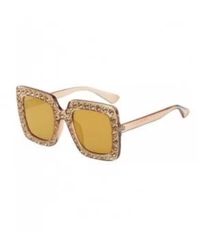 Women Men Fashion Artificial Diamond Frame Sunglasses Summer Hot Sale Sunglasses - H - CN18COANZLE $6.95 Aviator