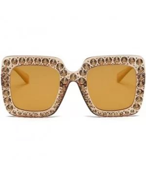 Women Men Fashion Artificial Diamond Frame Sunglasses Summer Hot Sale Sunglasses - H - CN18COANZLE $6.95 Aviator