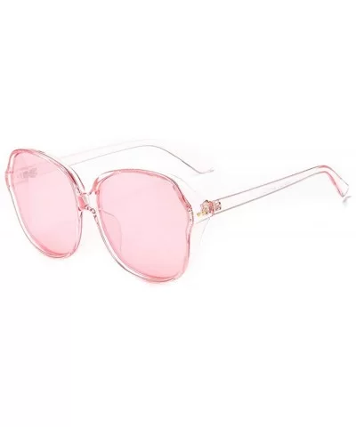 Oversized Sunglasses Designer Transparent Polarized - Pink - C018NIMC530 $10.20 Round