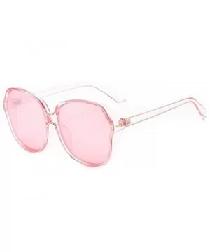 Oversized Sunglasses Designer Transparent Polarized - Pink - C018NIMC530 $10.20 Round