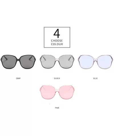 Oversized Sunglasses Designer Transparent Polarized - Pink - C018NIMC530 $10.20 Round