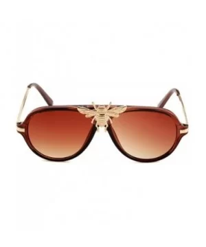 Women Vintage Sunglasses Oversized Resin lens Sun glasses UV400 - Brown - CM18NSEHAGA $6.35 Rectangular