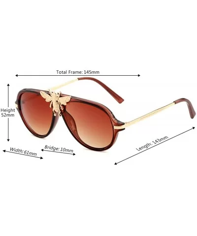 Women Vintage Sunglasses Oversized Resin lens Sun glasses UV400 - Brown - CM18NSEHAGA $6.35 Rectangular