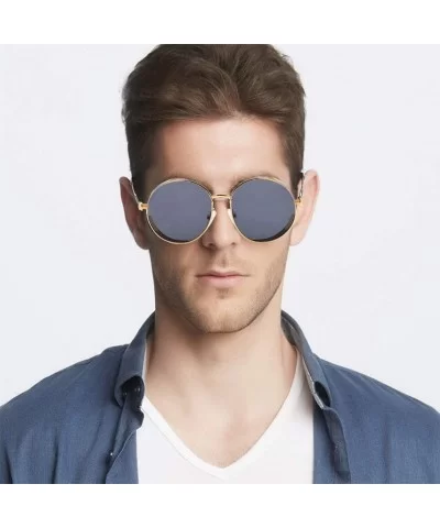 Retro Steampunk Sunglasses UV Protection Round Vintage Sunglasses Metal Frame for Men Women - Blue - CH18XDCHYD8 $8.63 Round