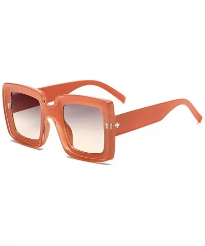 New Retro square big frame fashion sunglasses ladies trend Ultralight Men Sunglasses - Orange - C218X2OWGY6 $6.73 Square