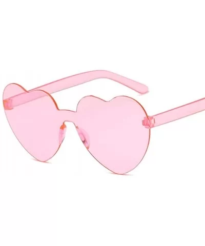 Cute Sexy Retro Love Heart Rimless Sunglasses Women Luxury Sun Glasses Female Eyewear Candy Color - Pink - CJ198UE73DN $4.64 ...