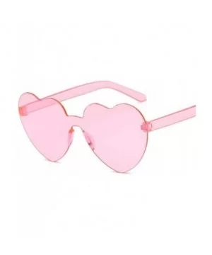 Cute Sexy Retro Love Heart Rimless Sunglasses Women Luxury Sun Glasses Female Eyewear Candy Color - Pink - CJ198UE73DN $4.64 ...