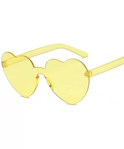 Cute Sexy Retro Love Heart Rimless Sunglasses Women Luxury Sun Glasses Female Eyewear Candy Color - Pink - CJ198UE73DN $4.64 ...