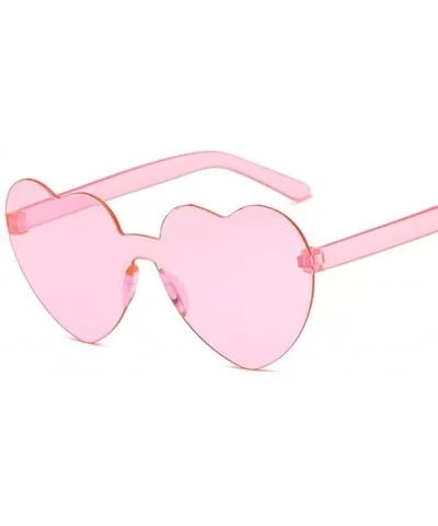 Cute Sexy Retro Love Heart Rimless Sunglasses Women Luxury Sun Glasses Female Eyewear Candy Color - Pink - CJ198UE73DN $4.64 ...