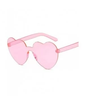 Cute Sexy Retro Love Heart Rimless Sunglasses Women Luxury Sun Glasses Female Eyewear Candy Color - Pink - CJ198UE73DN $4.64 ...