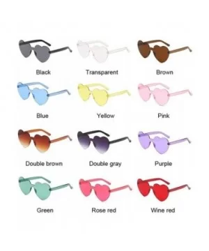 Cute Sexy Retro Love Heart Rimless Sunglasses Women Luxury Sun Glasses Female Eyewear Candy Color - Pink - CJ198UE73DN $4.64 ...