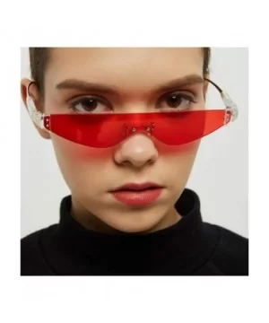 Triangle Sunglasses Woman One Piece Lens Retro Transparent Glasses Women Cat Eye - Yellow - CR18SM5ZHEG $7.64 Cat Eye