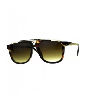 Luxury Flat Top Racer Mob Plastic Rectangular Mens Sunglasses - Tortoise Gold - CU180OX2WUK $8.19 Rectangular