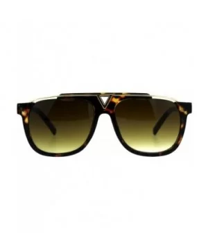 Luxury Flat Top Racer Mob Plastic Rectangular Mens Sunglasses - Tortoise Gold - CU180OX2WUK $8.19 Rectangular