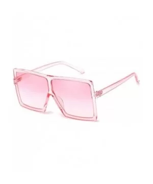 Oversized Square Sunglasses for Women Men Flat Top Shades Sunglasses - Transparency-pink - CH18OWG87EC $6.75 Square