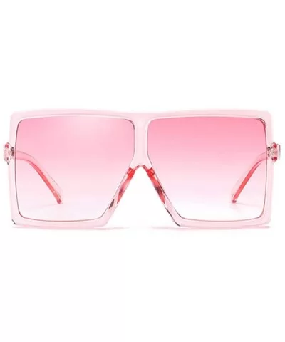 Oversized Square Sunglasses for Women Men Flat Top Shades Sunglasses - Transparency-pink - CH18OWG87EC $6.75 Square