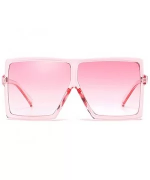 Oversized Square Sunglasses for Women Men Flat Top Shades Sunglasses - Transparency-pink - CH18OWG87EC $6.75 Square