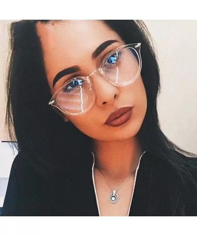 2019 Transparent Metal Sunglasses Women Mirror Classic Vintage Street Black - Transparentwhite - CJ18Y5WIYT2 $6.96 Oversized