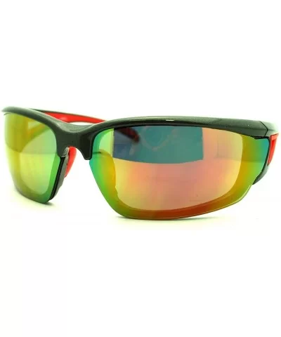 Mens Outdoor Sports Fashion Sunglasses Half Rim Style - Gray Red - CM11QKI2XUN $6.10 Sport