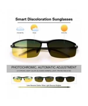 Men's Photochromic Polarized Sunglasses Day and Night Driving Sports Glasses - A557 Gradient Lens - CI199HQUDWK $25.80 Sport