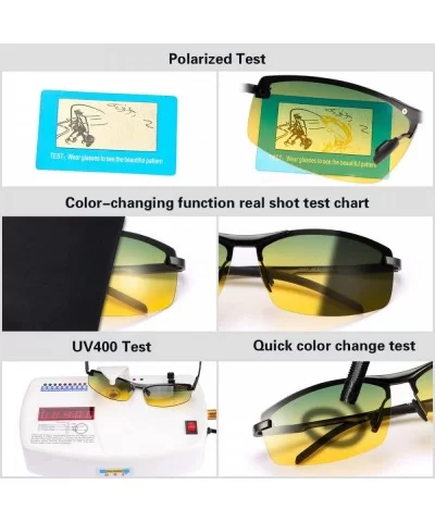 Men's Photochromic Polarized Sunglasses Day and Night Driving Sports Glasses - A557 Gradient Lens - CI199HQUDWK $25.80 Sport