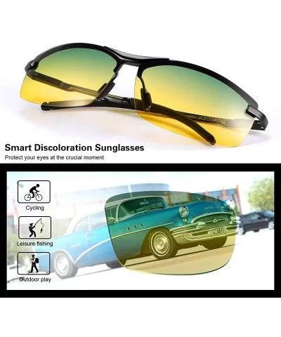 Men's Photochromic Polarized Sunglasses Day and Night Driving Sports Glasses - A557 Gradient Lens - CI199HQUDWK $25.80 Sport